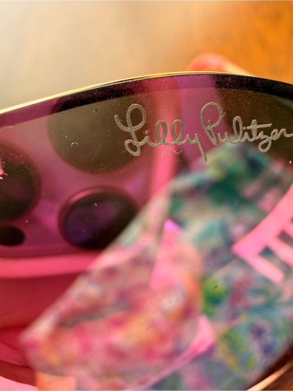 Lilly Pulitzer Pink Mirrored polarized Aviator Sunglasses - Picture 9 of 9